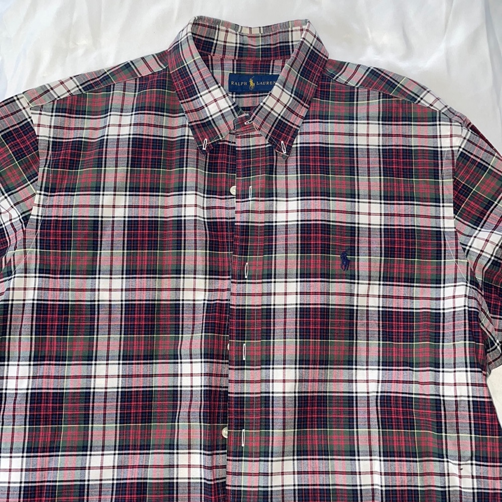 Men’s Polo long sleeve plaid shirt